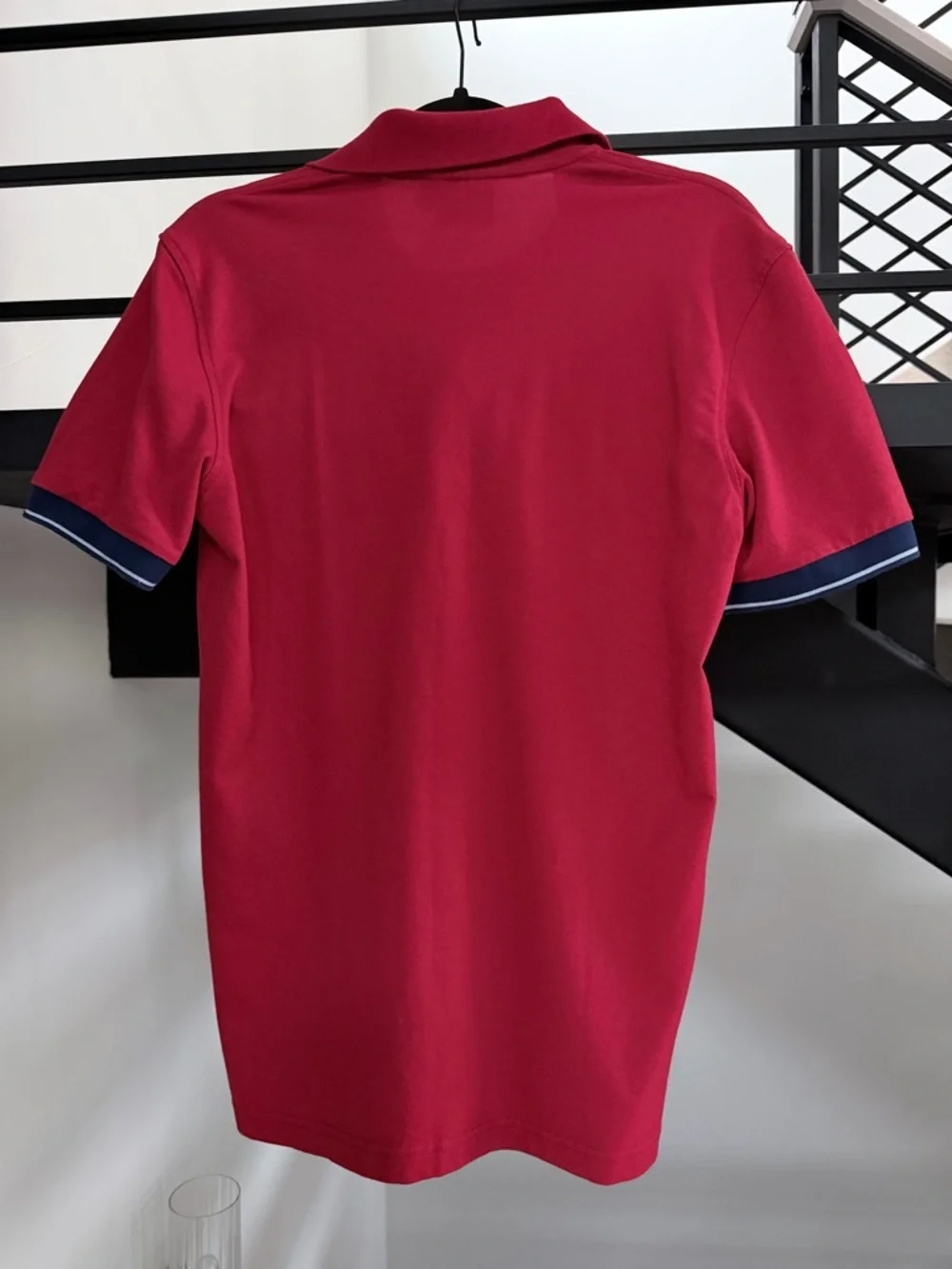 Men's Maceo Red Polo Shirt with Navy Pocket and lion 🦁 size S